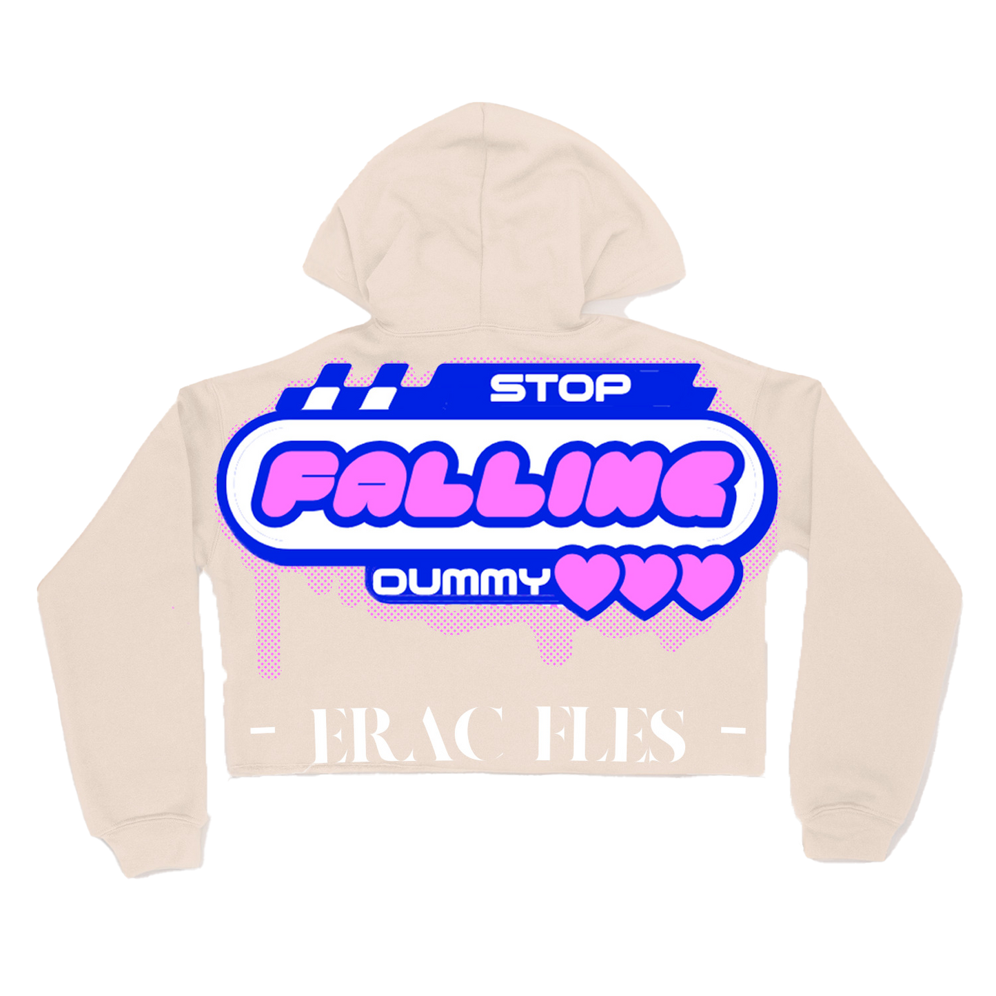 Erac Fles stop falling cropped Hoodie