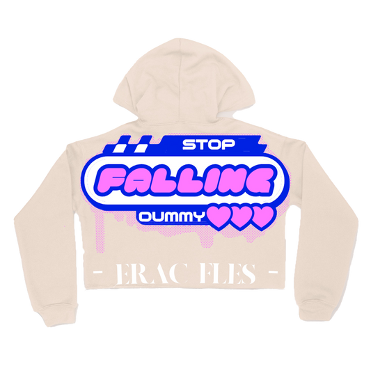 Erac Fles stop falling cropped Hoodie